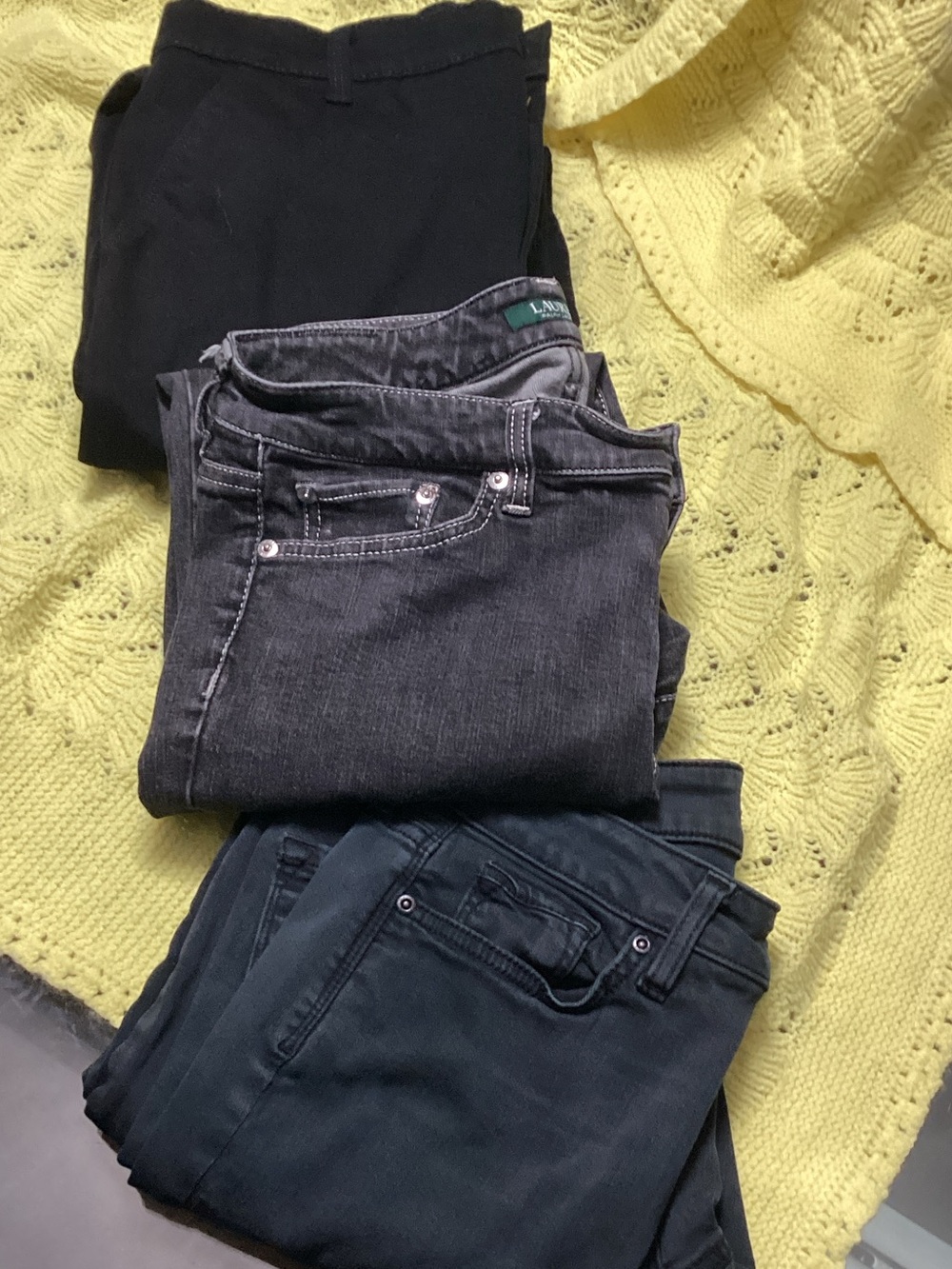 3 pair of jeans Lauren Ralph Lauren Women’s Skinny Jeans - Charcoal and Black